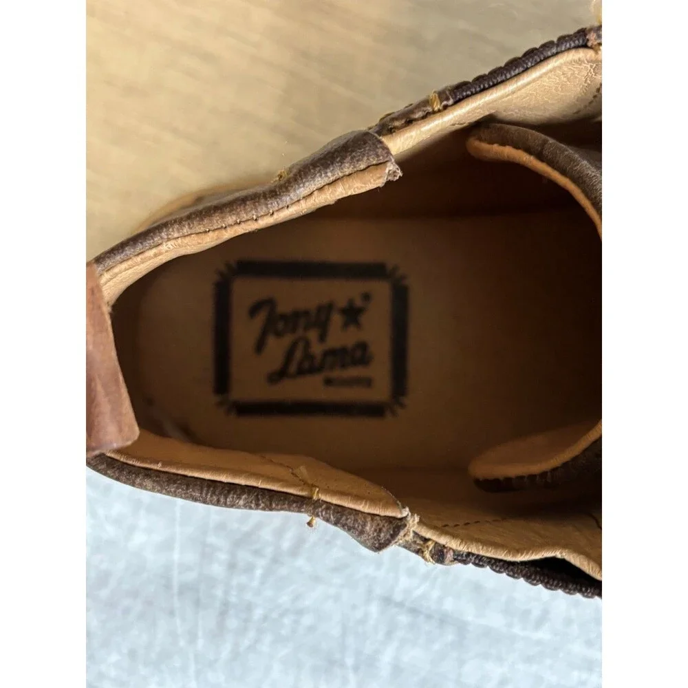 Tony Lama TLC505 Estancia Tan Chukka Boots Men’s 10 Distressed Leather